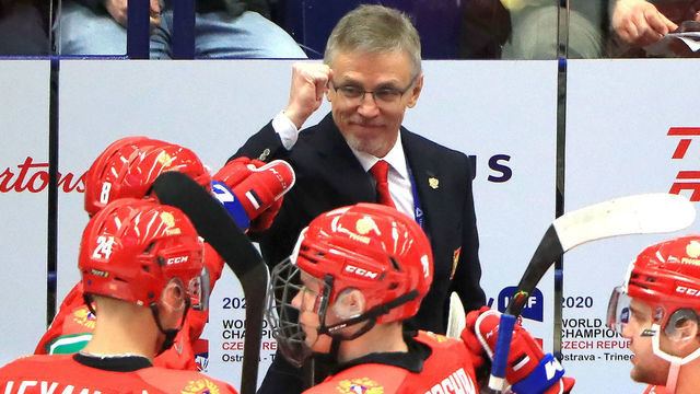 OSTRAVA, CZECH REPUBLIC - JANUARY 4, 2020: Russia's coach Igor Larionov (C background) during the 2020 World Junior Ice Hockey Championship semifinal match against Sweden at Ostravar Arena. Peter Kovalev/TASS
