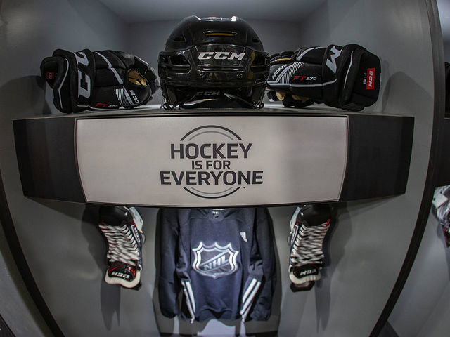 MADISON HEIGHTS, MI - JANUARY 08: Images of the NHL Black History Month Truck Tour at MRA Corporate Headquarters on January 8, 2020 in Madison Heights, Michigan.