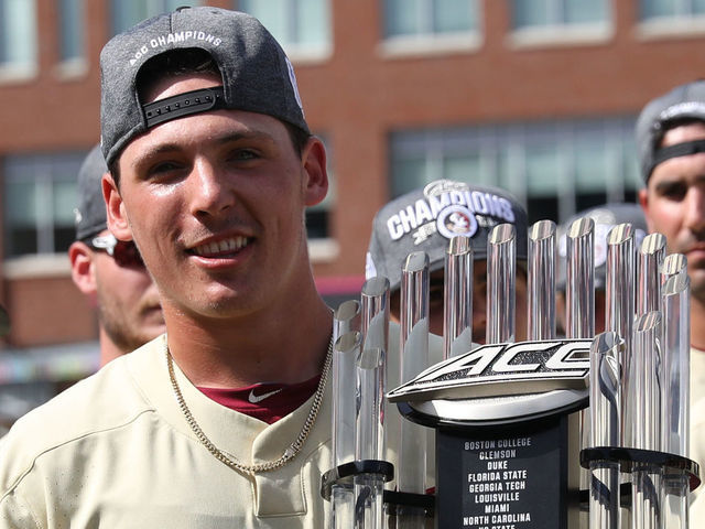 Florida State holding the ACC Baseball Championship trophy during the  News Photo - Getty Images