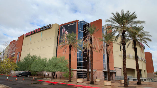 GLENDALE, AZ - OCTOBER 13: General view outside of Gila River Arena before the NHL game between the Arizona Coyotes and the Buffalo Sabres on October 13, 2018 in Glendale, Arizona.