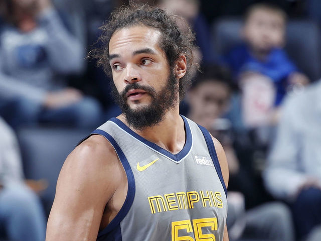 MEMPHIS, TN - MARCH 23: Joakim Noah #55 of the Memphis Grizzlies looks on during the game against the Minnesota Timberwolves at FedExForum on March 23, 2019 in Memphis, Tennessee. Minnesota won 112-99. NOTE TO USER: User expressly acknowledges and agrees that, by downloading and or using the photograph, User is consenting to the terms and conditions of the Getty Images License Agreement.