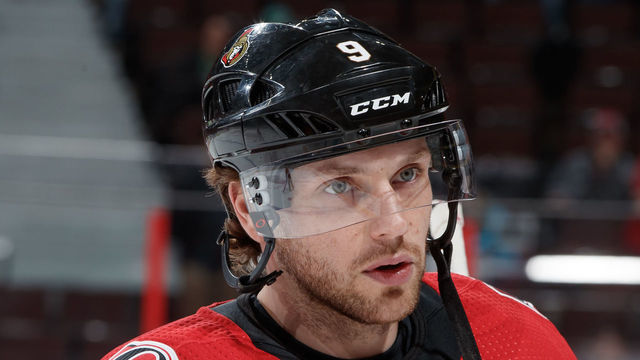 OTTAWA, ON - FEBRUARY 27: Bobby Ryan #9 of the Ottawa Senators warms up prior to a game against the Vancouver Canucks at Canadian Tire Centre on February 27, 2020 in Ottawa, Ontario, Canada.