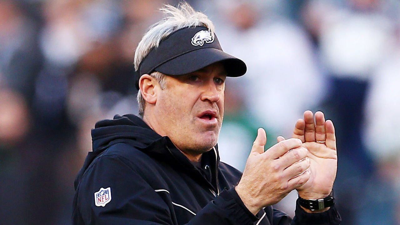 PHILADELPHIA, PENNSYLVANIA - DECEMBER 22: Head coach Doug Pederson of the Philadelphia Eagles reacts before the game against the Dallas Cowboys at Lincoln Financial Field on December 22, 2019 in Philadelphia, Pennsylvania.
