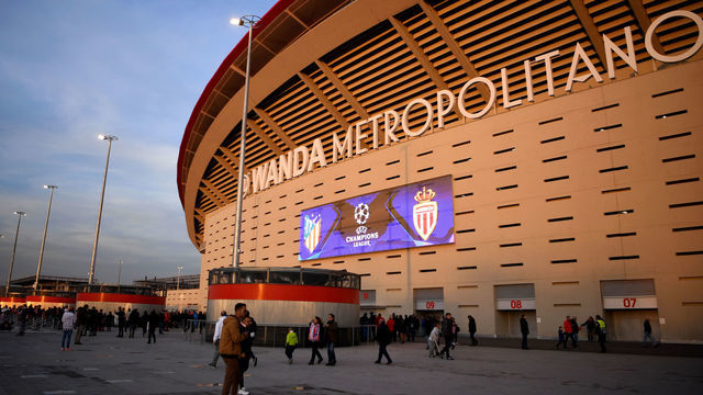 MADRID, SPAIN - NOVEMBER 28: General view outside the stadium ahead of the UEFA Champions League Group A match between Club Atletico de Madrid and AS Monaco at Estadio Wanda Metropolitano on November 28, 2018 in Madrid, Spain.