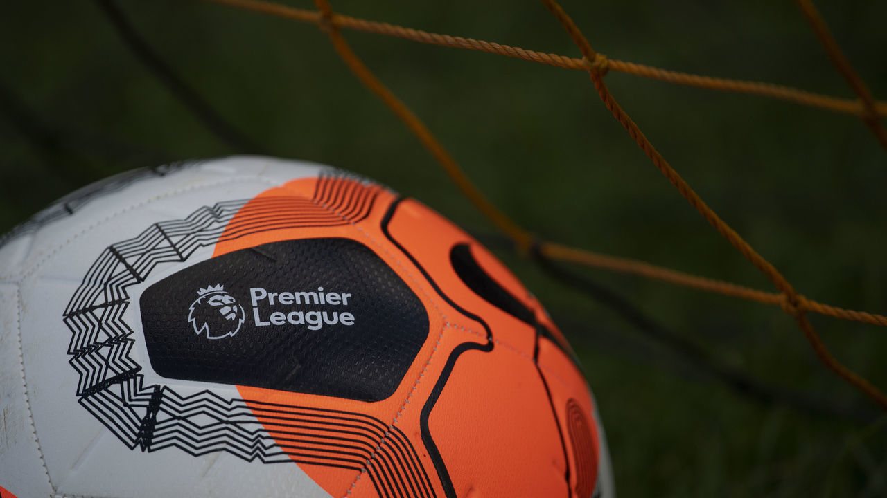 WROXTON, ENGLAND - MAY 01: Nike Premier League Strike Football photographed on May 01, 2020 in Wroxton, Oxfordshire, United Kingdom. No Premier League matches have been played since March 9th due to the Coronavirus Covid-19 pandemic.