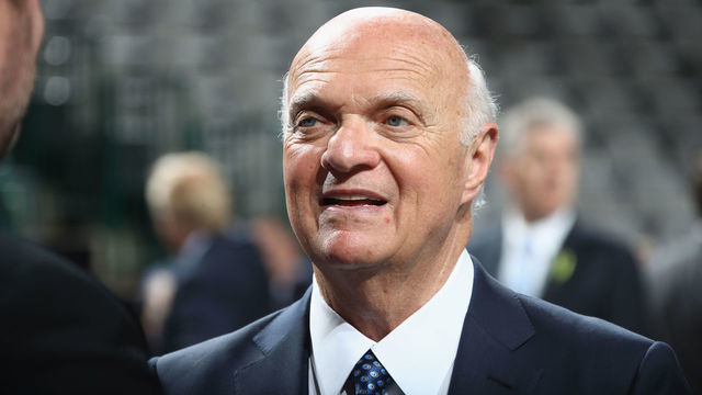 DALLAS, TX - JUNE 22: Lou Lamoriello of the New York Islanders attends the first round of the 2018 NHL Draft at American Airlines Center on June 22, 2018 in Dallas, Texas.