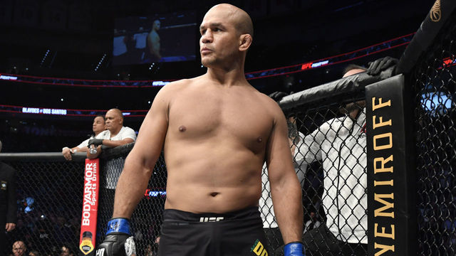 RALEIGH, NORTH CAROLINA - JANUARY 25: Junior Dos Santos of Brazil prepares to fight Curtis Blaydes in their heavyweight fight during the UFC Fight Night event at PNC Arena on January 25, 2020 in Raleigh, North Carolina.