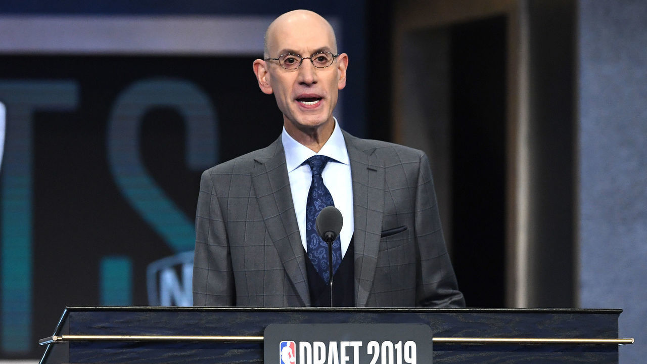 NEW YORK, NEW YORK - JUNE 20: NBA Commissioner Adam Silver prepares to announce a pick by the Brooklyn Nets during the 2019 NBA Draft at the Barclays Center on June 20, 2019 in the Brooklyn borough of New York City.