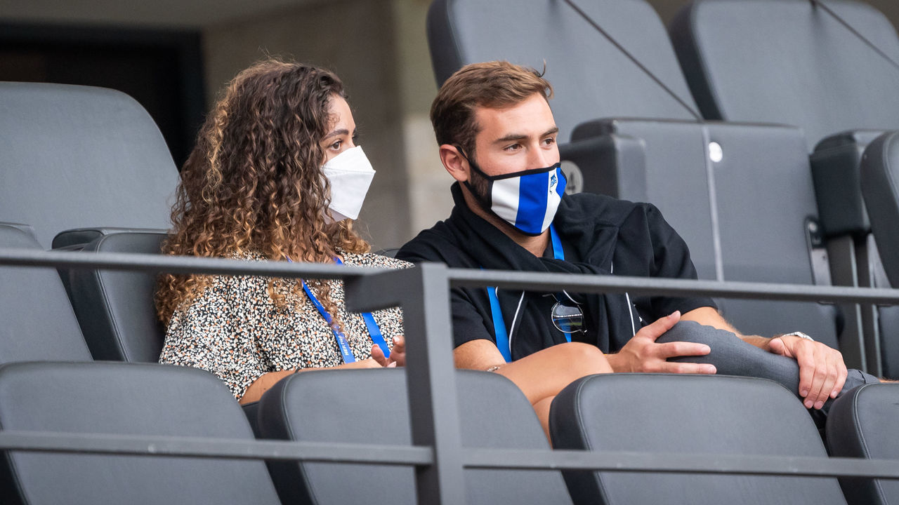 BERLIN, GERMANY - JUNE 13: Lucas Tousart of Hertha BSC looks on before the Bundesliga match between Hertha BSC and Eintracht Frankfurt at Olympiastadion on June 13, 2020 in Berlin, Germany.