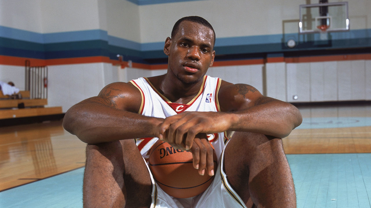 NEW YORK - SEPTEMBER 10: LeBron James #23 of the Cleveland Cavaliers poses for a portrait during the 2003 NBA Rookie Shoot on September 10, 2003 in New York City, New York. NOTE TO USER: User expressly acknowledges and agrees that, by downloading and/or using this Photograph, User is consenting to the terms and conditions of the Getty Images License Agreement Copyright 2003 NBAE