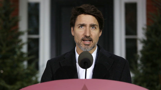 Canadian Prime Minister Justin Trudeau speaks during a news conference on COVID-19 situation in Canada from his residence March 29, 2020 in Ottawa, Canada.