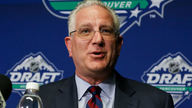 VANCOUVER, BC - JUNE 21: NHL Seattle's Tod Leiweke, President & CEO answers questions during the press conference in advance of the 2019 NHL Draft at Rogers Arena on June 21, 2019 in Vancouver, British Columbia, Canada.