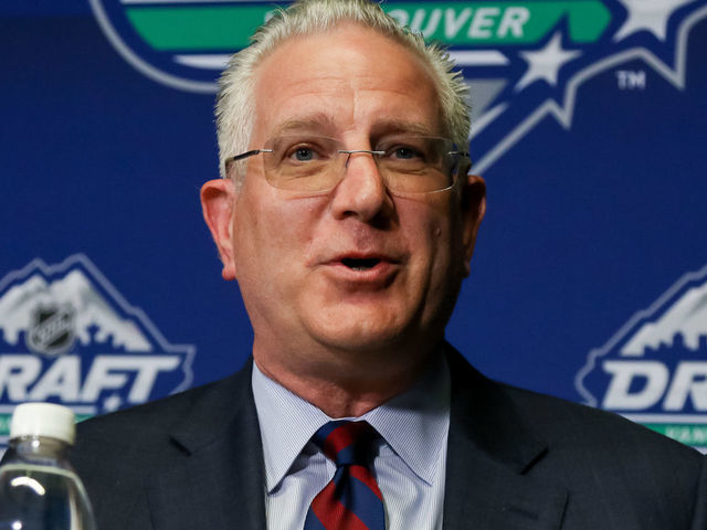 VANCOUVER, BC - JUNE 21: NHL Seattle's Tod Leiweke, President & CEO answers questions during the press conference in advance of the 2019 NHL Draft at Rogers Arena on June 21, 2019 in Vancouver, British Columbia, Canada.