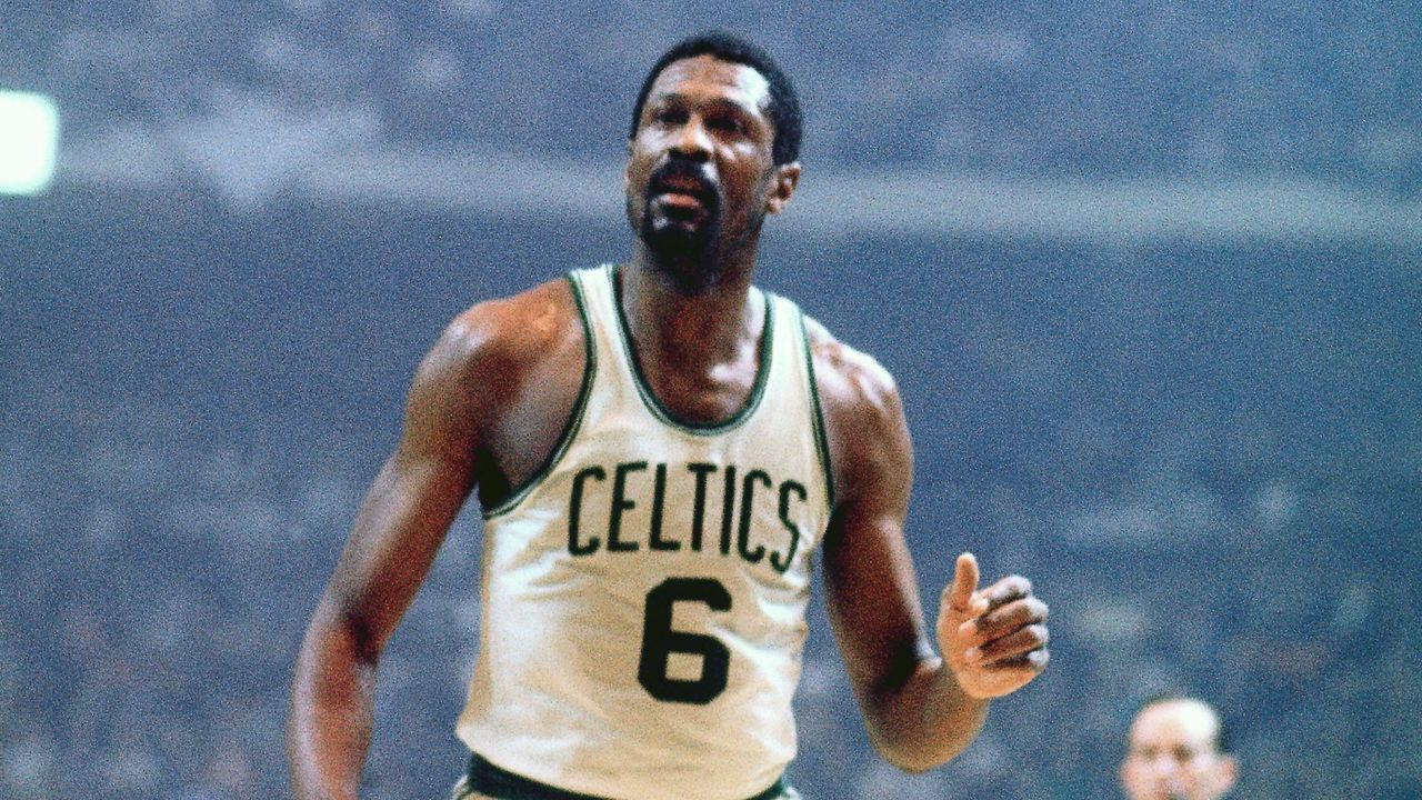 BOSTON - 1968: Bill Russell #6 of the Boston Celtics looks on during a game played in 1968 at the Boston Garden in Boston, Massachusetts. Mandatory Copyright Notice: Copyright 1968 NBAE