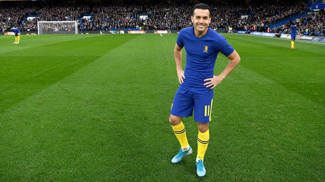 LONDON, ENGLAND - JANUARY 05: Pedro of Chelsea smiles prior to the start of the second half during the FA Cup Third Round match between Chelsea and Nottingham Forest at Stamford Bridge on January 05, 2020 in London, England.