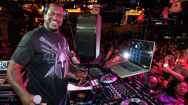 LAS VEGAS, NV - JUNE 27: Retired NBA player Shaquille O'Neal performs a DJ set at the Chateau Nightclub & Rooftop at the Paris Las Vegas on June 27, 2014 in Las Vegas, Nevada.