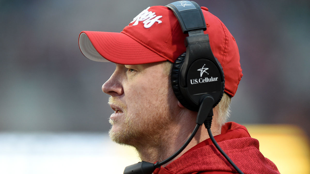 COLLEGE PARK, MD - NOVEMBER 23: Head Coach Scott Frost of the Nebraska Cornhuskers watches the game against the Maryland Terrapins on November 23, 2019 in College Park, Maryland.