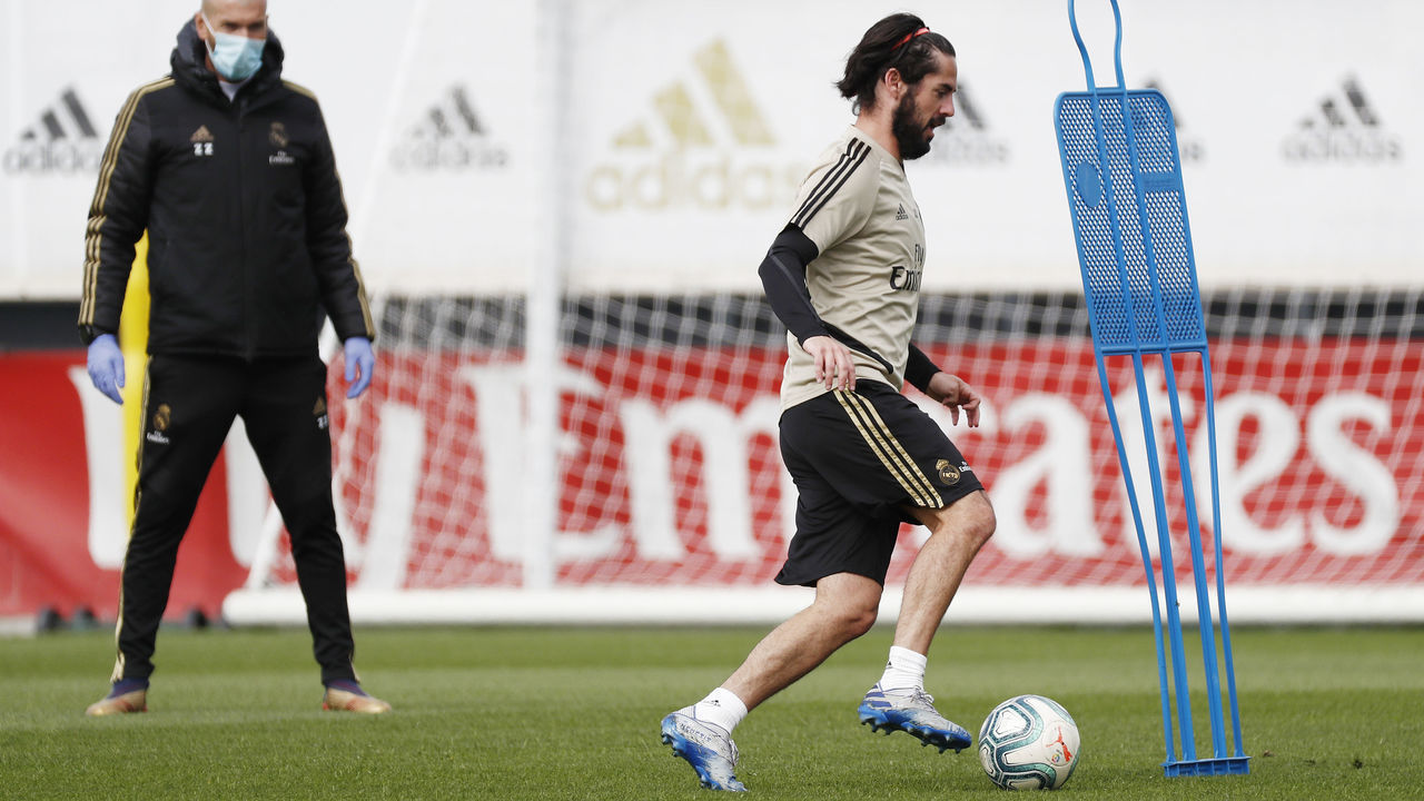 MADRID, SPAIN - MAY 15: Isco of Real Madrid during the team's training session during the Covid-19 pandemic at Valdebebas training ground on May 15, 2020 in Madrid, Spain.