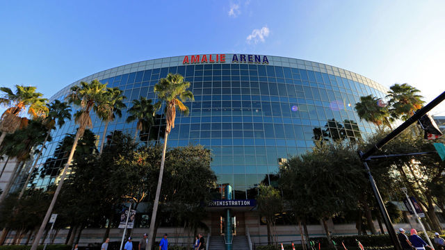 TAMPA, FLORIDA - OCTOBER 03: A general view of Amalie Arena during the home opener between the Tampa Bay Lightning and the Florida Panthers on October 03, 2019 in Tampa, Florida.