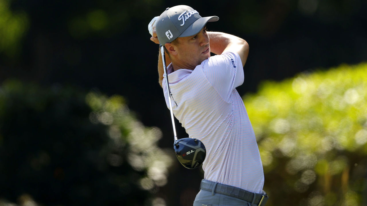HILTON HEAD ISLAND, SOUTH CAROLINA - JUNE 19: Justin Thomas of the United States plays his shot from the third tee during the second round of the RBC Heritage on June 19, 2020 at Harbour Town Golf Links in Hilton Head Island, South Carolina.