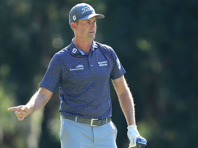 HILTON HEAD ISLAND, SOUTH CAROLINA - JUNE 20: Webb Simpson of the United States reacts to his second shot on the 15th hole during the third round of the RBC Heritage on June 20, 2020 at Harbour Town Golf Links in Hilton Head Island, South Carolina.