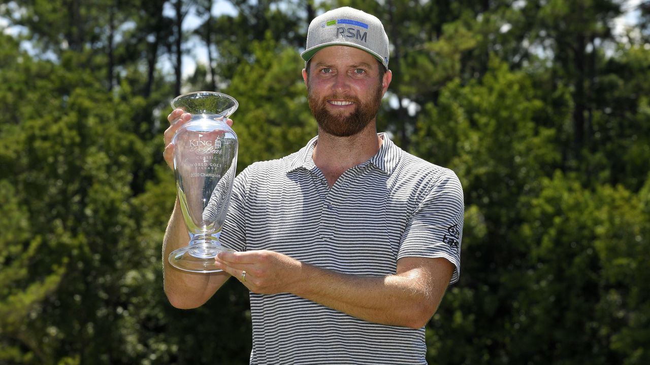 ST. AUGUSTINE, FLORIDA - JUNE 20: Chris Kirk wins the Korn Ferry Tour's The King & Bear Classic at World Golf Village on the King & Bear Golf Course on June 20, 2020 in St. Augustine, Florida.