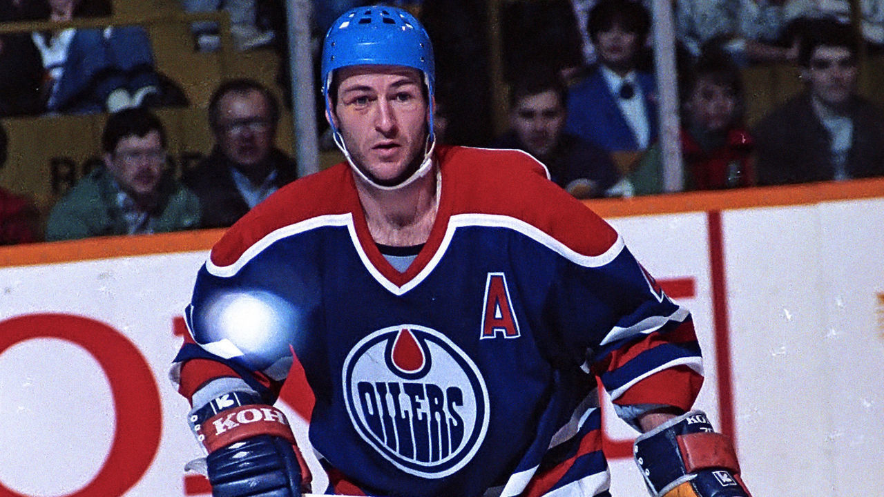 TORONTO, ON - MARCH 10: Kevin Lowe #4 of the the Edmonton Oilers skates against the Toronto Maple Leafs during NHL game action March 10, 1990 at Maple Leaf Gardens in Toronto, Ontario, Canada. Toronto defeated Edmonton 3-2.