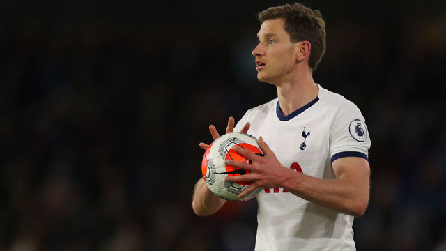 BURNLEY, ENGLAND - MARCH 07: Jan Vertonghen of Tottenham Hotspur during the Premier League match between Burnley FC and Tottenham Hotspur at Turf Moor on March 7, 2020 in Burnley, United Kingdom.