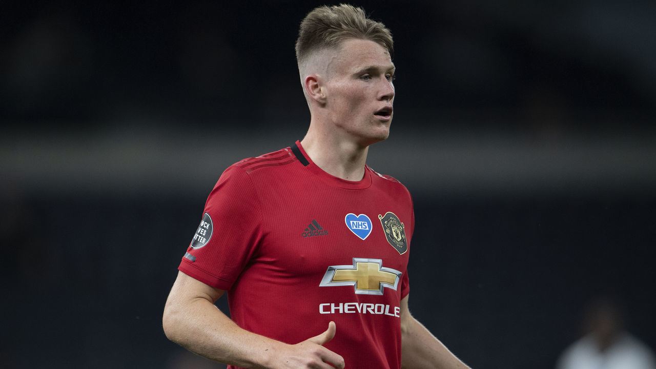 LONDON, ENGLAND - JUNE 19: Scott McTominay of Manchester United during the Premier League match between Tottenham Hotspur and Manchester United at Tottenham Hotspur Stadium on June 19, 2020 in London, United Kingdom.