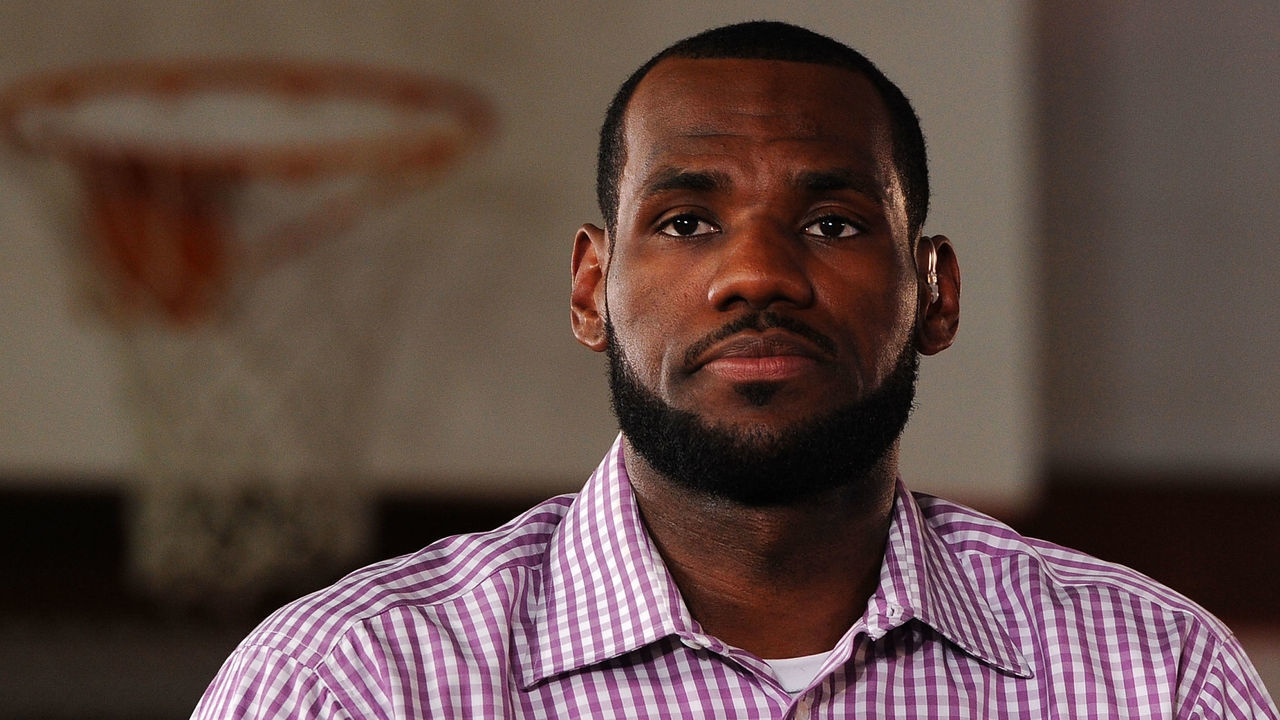 GREENWICH, CT - JULY 08: LeBron James speaks at the LeBron James announcement of his future NBA plans at the Boys & Girls Club of America on July 8, 2010 in Greenwich, Connecticut. James announced during a live broadcast on ESPN that he will play for the Miami Heat next season.