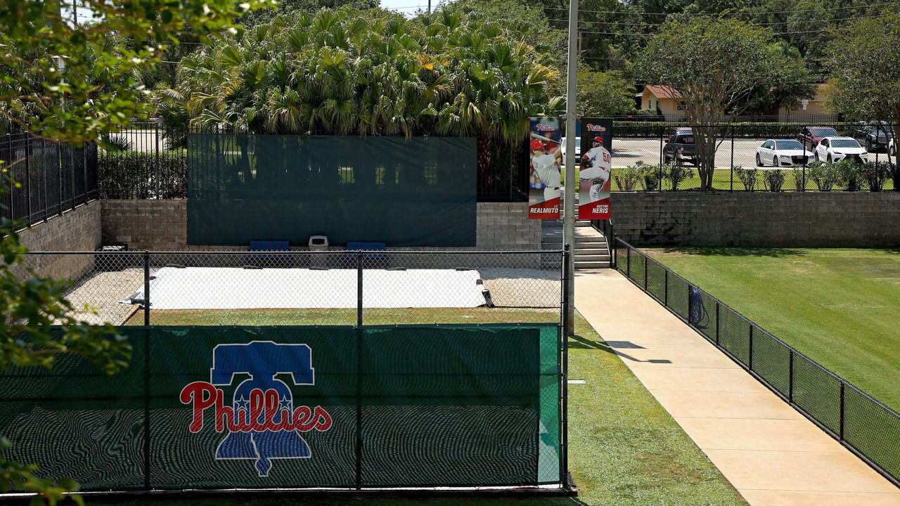 CLEARWATER, FLORIDA - MAY 20: A view of Spectrum Field, spring training home of the Philadelphia Phillies on May 20, 2020 in Clearwater, Florida. The Major League Baseball season remains postponed due to the COVID-19 pandemic.
