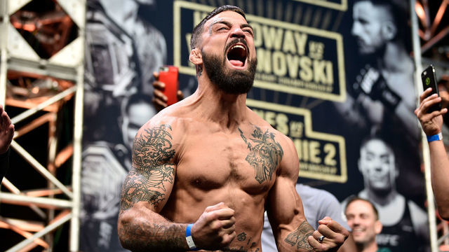 LAS VEGAS, NEVADA - DECEMBER 13: Mike Perry stands on stage during the UFC 245 Weigh-Ins at T-Mobile Arena on December 13, 2019 in Las Vegas, Nevada.