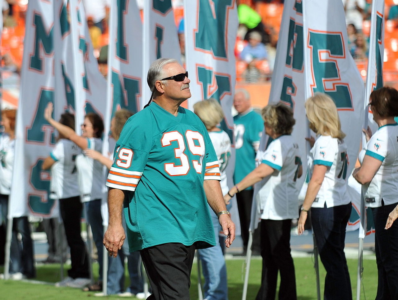 Paul Warfield, Jim Kiick and Larry Csonka, the world champion