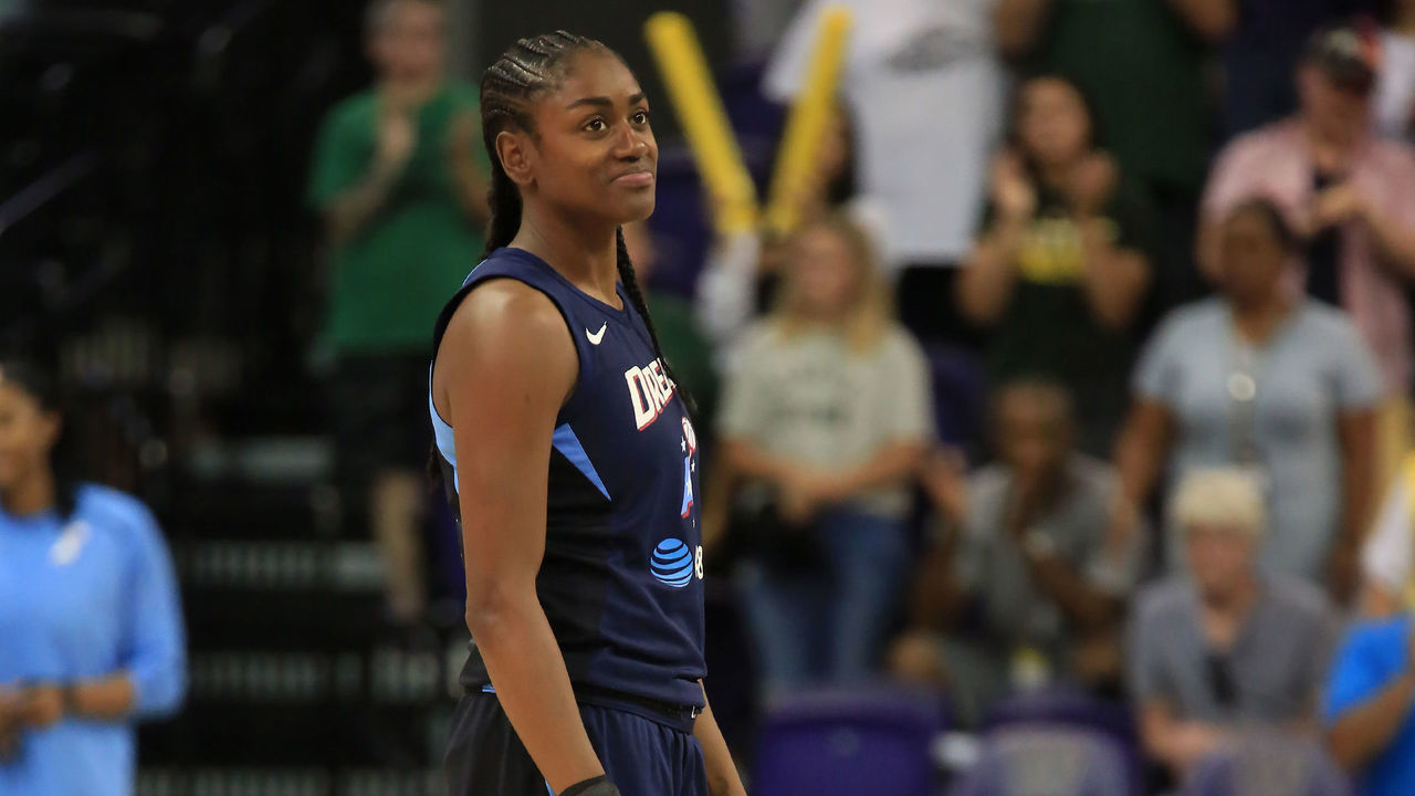 SEATTLE, WA - SEPTEMBER 1: Tiffany Hayes #15 of the Atlanta Dream smiles during the game against the Seattle Storm on September 1, 2019 at the Alaska Airlines Arena Arena, in Seattle, Washington. Mandatory Copyright Notice: Copyright 2019 NBAE