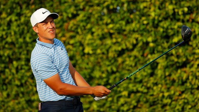 ORLANDO, FLORIDA - MARCH 05: Cameron Champ of the United States plays his shot from the ninth tee during the first round of the Arnold Palmer Invitational Presented by MasterCard at the Bay Hill Club and Lodge on March 05, 2020 in Orlando, Florida.