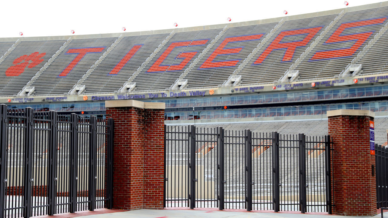 CLEMSON, SOUTH CAROLINA - JUNE 10: A view empty stands inside of Clemson Memorial Stadium on the campus of Clemson University on June 10, 2020 in Clemson, South Carolina. The campus remains open in a limited capacity due to the Coronavirus (COVID-19) pandemic.
