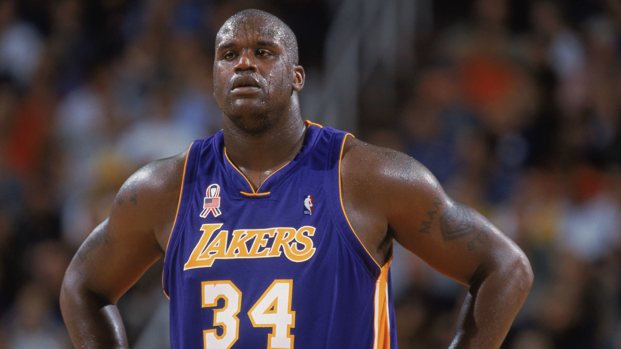 16 Nov 2001: Center Shaquille O''Neal #34 of the Los Angeles Lakers rests his hands on his knees during the NBA game against the Phoenix Suns at America West Arena in Phoenix, Arizona. The Suns defeated the Lakers 95-83. NOTE TO USER: User expressly acknowledges and agrees that, by downloading and/or using this Photograph, User is consenting to the terms and conditions of the Getty Images License Agreement. Mandatory copyright notice: Copyright 2001 NBAE Mandatory Credit: Barry Gossage /NBAE/Getty Images