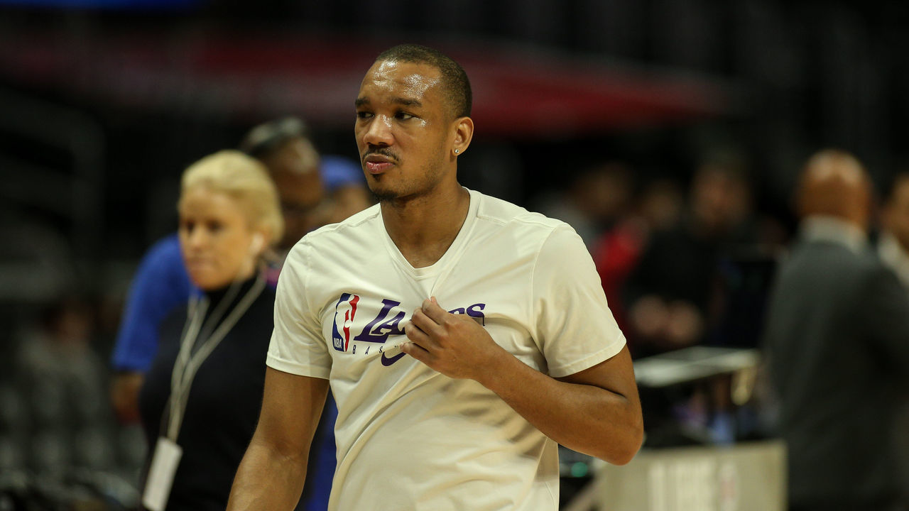 LOS ANGELES, CA - MARCH 08: Los Angeles Lakers guard Avery Bradley (11) walks off the court before the Los Angeles Lakers versus Los Angeles Clippers on Sunday March 8, 2020, at Staples Center in Los Angeles, CA.