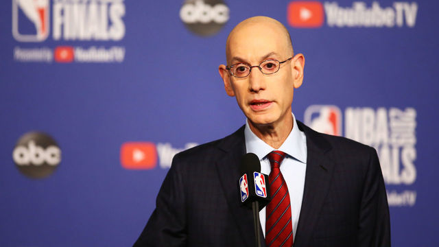 TORONTO, ONTARIO - MAY 30: NBA Commissioner Adam Silver speaks before Game One of the 2019 NBA Finals between the Toronto Raptors and the Golden State Warriors at Scotiabank Arena on May 30, 2019 in Toronto, Canada.