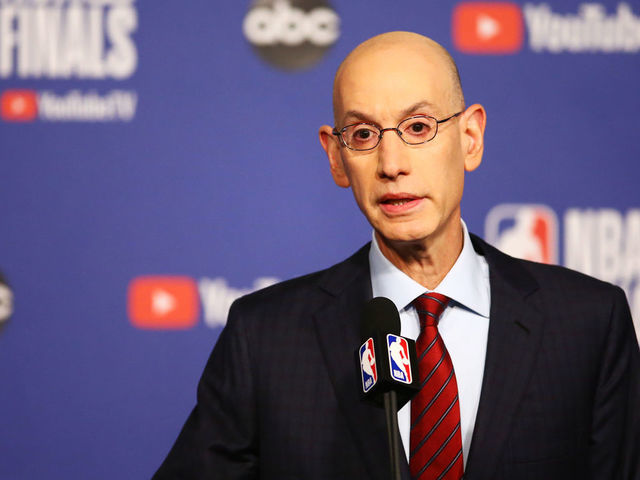 TORONTO, ONTARIO - MAY 30: NBA Commissioner Adam Silver speaks before Game One of the 2019 NBA Finals between the Toronto Raptors and the Golden State Warriors at Scotiabank Arena on May 30, 2019 in Toronto, Canada.