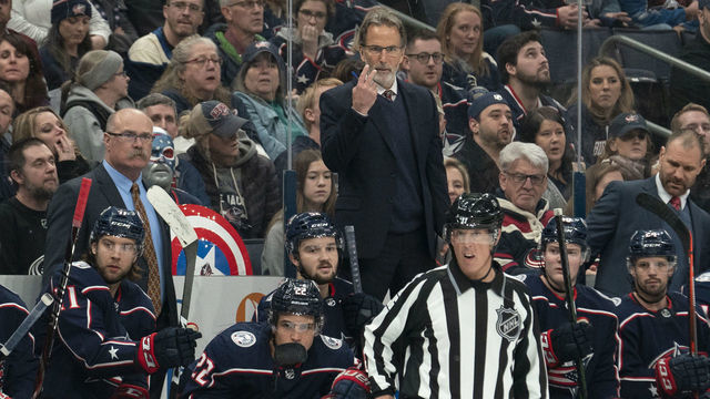COLUMBUS, OH - FEBRUARY 08: Columbus Blue Jackets John Tortorella during the game between the Columbus Blue Jackets and the Colorado Avalanche at Nationwide Arena in Columbus, Ohio on February 8, 2020.