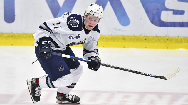 BOISBRIAND, QC - OCTOBER 05: Alexis Lafreniere #11 of the Rimouski Oceanic skates against the Blainville-Boisbriand Armada at Centre d'Excellence Sports Rousseau on October 5, 2019 in Boisbriand, Quebec, Canada. The Blainville-Boisbriand Armada defeated the Rimouski Oceanic 5-3.