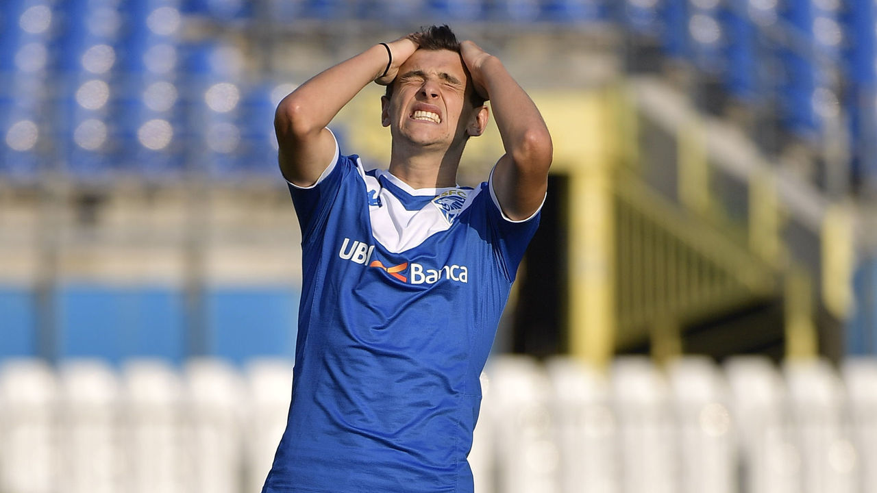 BRESCIA, ITALY - JUNE 27: Andrea Ghezzi of Brescia during the Italian Serie A match between Brescia v Genoa at the Stadio Mario Rigamonti on June 27, 2020 in Brescia Italy