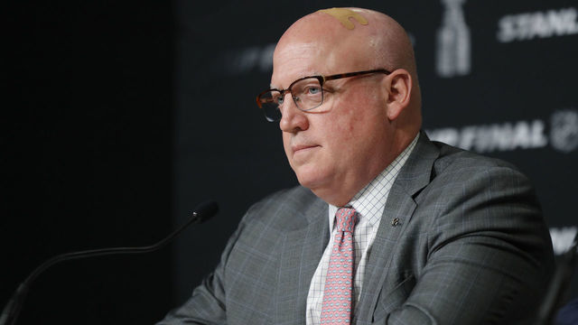 BOSTON, MA - MAY 27: NHL Deputy Commissioner Bill Daly III before Game 1 of the 2019 Stanley Cup Finals between the Boston Bruins and the St. Louis Blues on May 27, 2019, at TD Garden in Boston, Massachusetts.