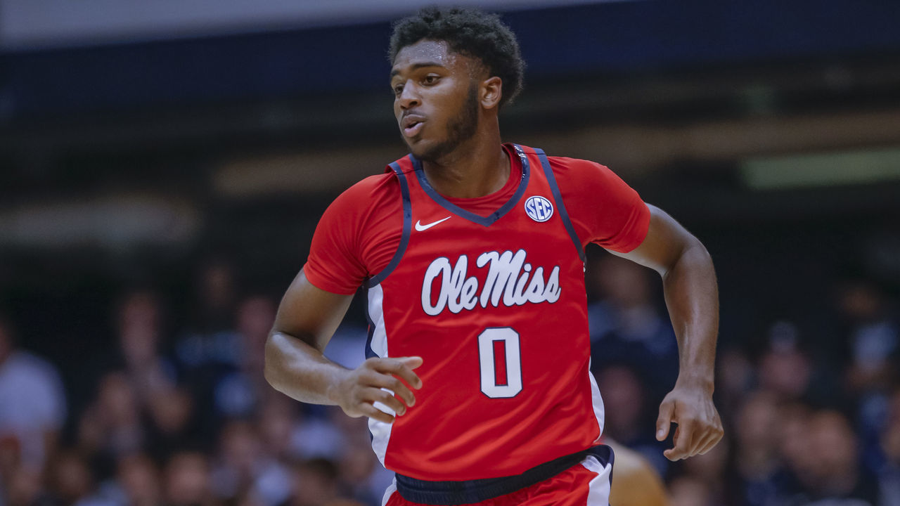 INDIANAPOLIS, IN - NOVEMBER 16: Blake Hinson #0 of the Mississippi Rebels is seen during the game against the Butler Bulldogs at Hinkle Fieldhouse on November 16, 2018 in Indianapolis, Indiana.