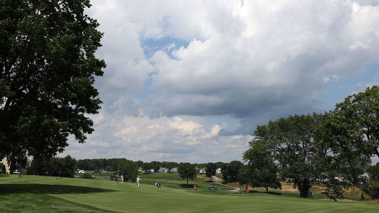 CROMWELL, CONNECTICUT - JUNE 28: A general view as Mackenzie Hughes of Canada walks on the second hole during the final round of the Travelers Championship at TPC River Highlands on June 28, 2020 in Cromwell, Connecticut.
