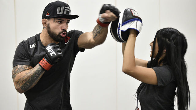LAS VEGAS, NEVADA - JUNE 27: Mike Perry warms up prior to his fight during the UFC Fight Night event at UFC APEX on June 27, 2020 in Las Vegas, Nevada.