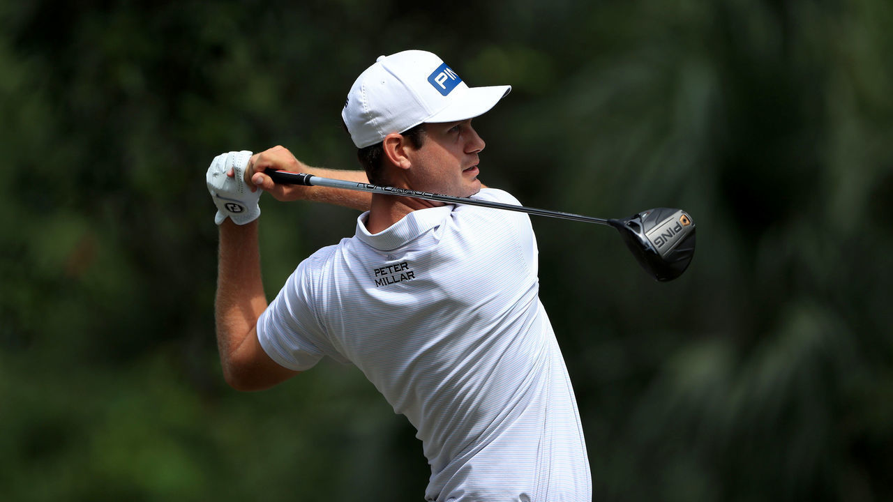 HILTON HEAD ISLAND, SOUTH CAROLINA - JUNE 18: Harris English of the United States plays his shot from the 15th tee during the first round of the RBC Heritage on June 18, 2020 at Harbour Town Golf Links in Hilton Head Island, South Carolina.