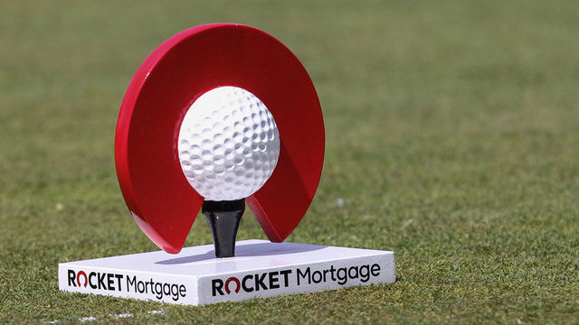 DETROIT, MI - JUNE 30: A general view of the tee box markers is seen during the final round of the inaugural PGA Rocket Mortgage Classic on June 30, 2019 at Detroit Golf Club in Detroit, Michigan.