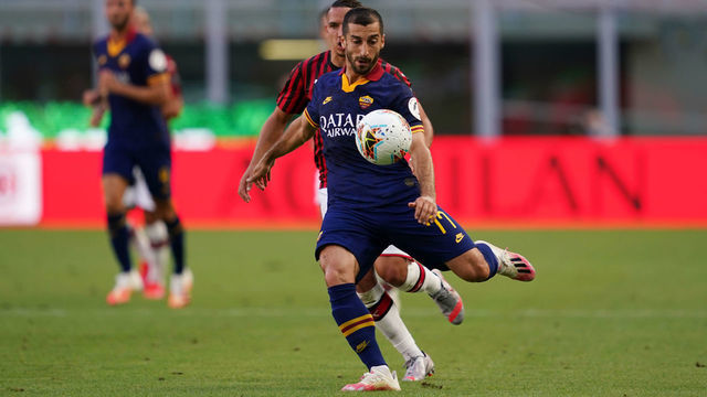 STADIO GIUSEPPE MEAZZA, MILANO, ITALY - 2020/06/28: Henrix Hamleti Mkhitaryan of As Roma in action during the Serie A match between Ac Milan and As Roma. Ac Milan wins 2-0 over As Roma.